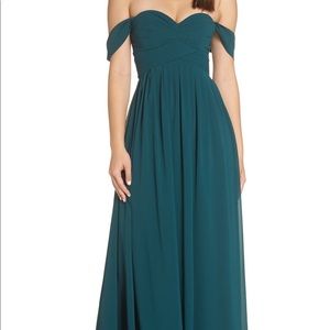 Lulus convertible neckline chiffon gown NWT